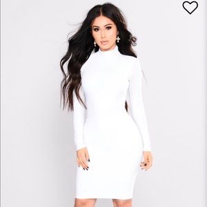 All white long sleeve Fashion Nova dress